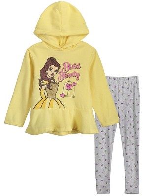 Disney Princess Mulan Rapunzel Jasmine Ariel Belle Cinderella Tiana Tinker Girls Pullover Hoodie Legging Toddler to Big Kid