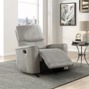 Microfiber Rocker Reclining Chair with Gentle Motion and Removable Seat Back - 1 of 4