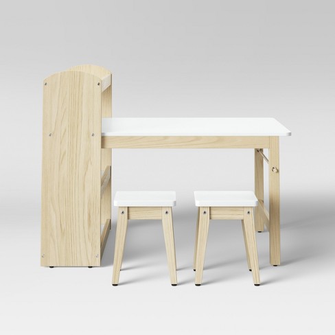 Robinson Kids Storage Activity Table And Stools With Shelf White