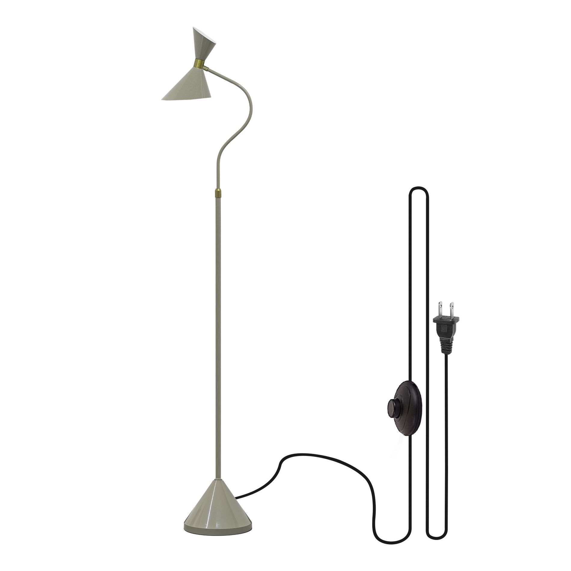 DAKAFUL Modern LED Floor Lamp,with G9 LED Bulbs (Included),Matte Metal Finish,On/Off Switch,Standing Lamp for Living Room/Bedroom/Office(Grey)