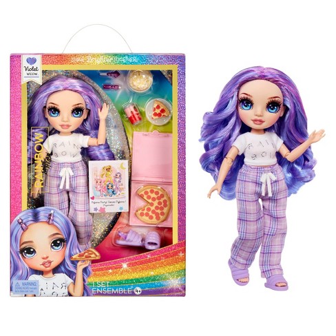 Rainbow High Jr High Pj Party Violet Purple 9'' Posable Doll With Soft  Onesie, Slippers, Play Accessories : Target