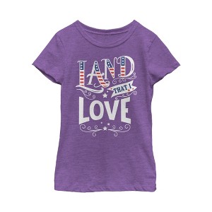 Girl's Lost Gods Fourth of July  America Love Land T-Shirt - 1 of 3