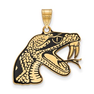 Black Bow Jewelry 14k Yellow Gold Plated Sterling Silver Florida A&M Rattlers NCAA Large Pendant - 1 of 3