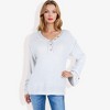 Anna-Kaci Women's V-Neck Henley Knit Sweater with Button Details - 4 of 4