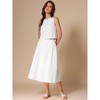 INSPIRE CHIC Women's Sleeveless Crew Neck High Waist Midi Skirt Set - 3 of 4