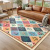 Washable Framhouse Floral Leaf Print Large Living Room Rugs, Soft Ultra Thin Textured Cute Floor Carpet for Bedroom Dining Room Nursery Playroom - 3 of 4
