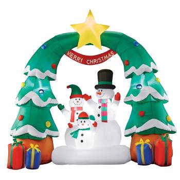 Collections Etc Snowmen Tree Arch Christmas Outdoor Inflatable Decoration 87 X 32 X 83