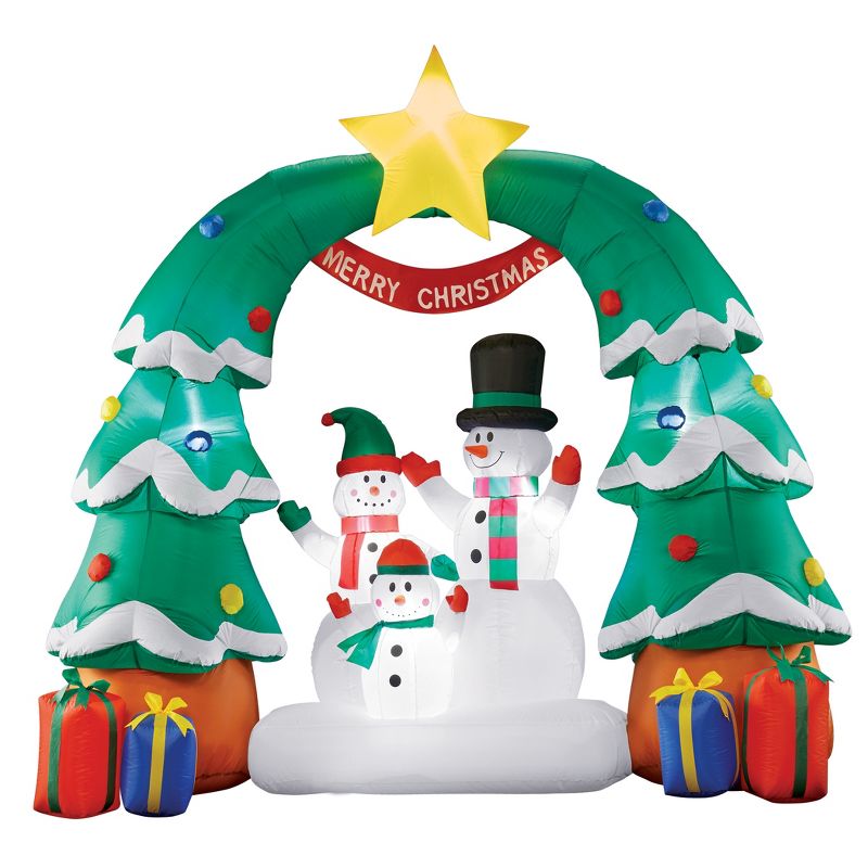 Collections Etc Snowmen Tree Arch Christmas Outdoor Inflatable Decoration 87 X 32 X 83, 1 of 3