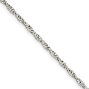 Black Bow Jewelry 2.5mm, Sterling Silver Solid Loose Rope Chain Necklace - 1 of 4