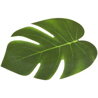 Green Artificial Palm Leaves for Tropical Decor, 8 Inches, 60 Count