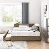 Sapphtopaz Daybed Bed Frame with Tufted Upholstered Sofa Bed with Armrests and Wood Slats Support Beds for Apartment, Bedroom - 2 of 4
