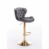Maliang Set of 2 Swivel Bar Stools with Chrome Footrest, Height Adjustable, Velvet Seating - 2 of 4