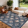 Modern Area Rug Elegant Floral Durable Stain-Resistant Fabric Washable Waterproof Perfect Rug for Living Room Bedroom - 4 of 4
