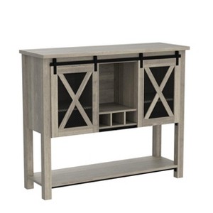 GustoWave 46.5'' Sideboard Buffet Storage Cabinet with Storage, Coffee Bar Cabinet, Farmhouse Wine Bar Cabinet with Wine Glass Rack - 1 of 4