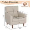 TiramisuBest Mid-Century Accent Chair,Fabric Modern Reading Chairs, Upholstered Armchair with Wood Legs,Reading Chair for Living,Bedroom,Beige - 2 of 4