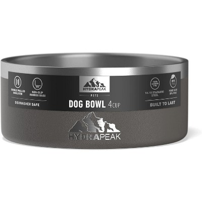 Hydrapeak Graphite Stainless Steel Non-Slip 4 Cup Dog Bowl