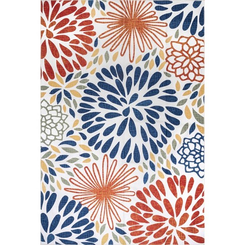 nuLOOM McEwen Bohemian Floral Machine Washable Area Rug Color Multi Size 3'  x 5'