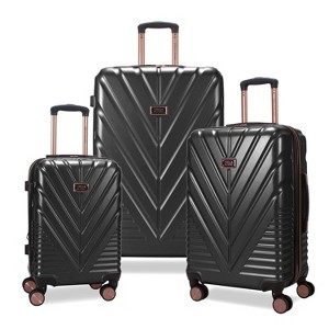 STELLA BLANC Nova 3-Piece Hardside Expandable Spinner Luggage Set Black - 1 of 4