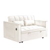 CAVINAS 55.5"3-In-1 Foldable Sofa Bed,Velvet Double Couch with Adjustable Back,Storage Bag and Pillow,Modern Sofa with USB Port for Living Room,Beige - 4 of 4