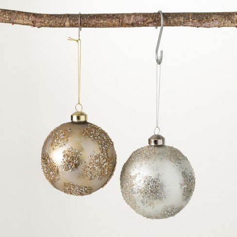 Silver & Gold Glass Ornament Set