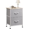 2 Drawer Nightstand for Bedroom, Small Bedside Furniture, Night Stand, End Table with Fabric Bins for Bedroom, Closet, Entryway - 2 of 4