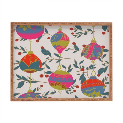 Emanuela Carratoni Christmas Vintage Ornaments 2 Rectangular Tray -Deny Designs