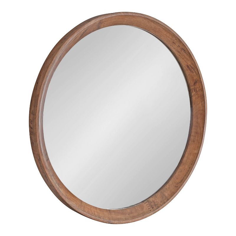30&#34; Hartman Round Wall Mirror Brown - Kate &#38; Laurel All Things Decor, 1 of 8