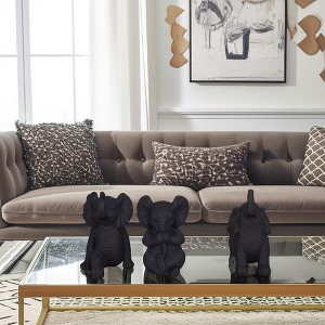 Sagebrook Home Set of 3 Yoga Elephant Figurines - Classic Polyresin Sculpture of Yoga Posed Eleplants - Home, Office, Yoga - 1 of 4