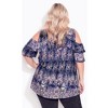 Avenue Women's Plus Size Frill Cold Shoulder Top - 4 of 4