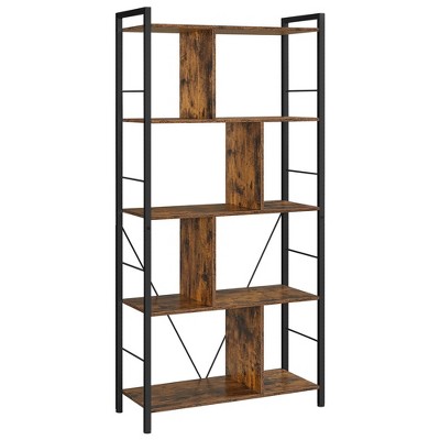 VASAGLE Cube Storage Organizer 4-Tier Bookshelf Bookcase with Adjustable  Storage Shelves Rustic Brown 