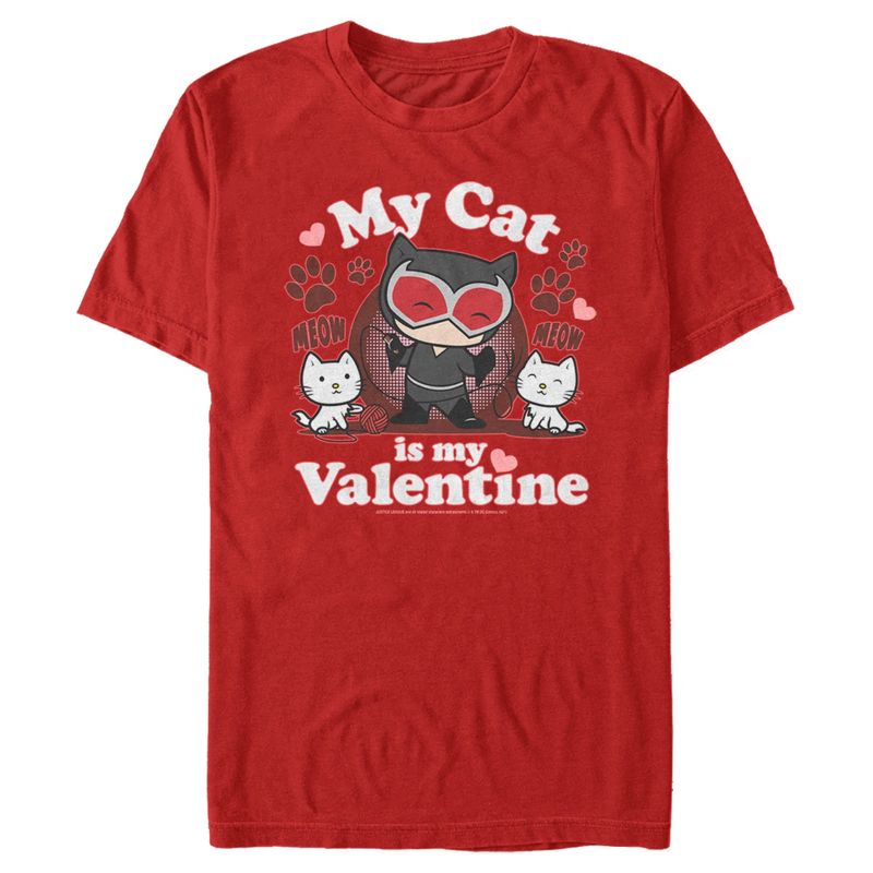 Men's Batman Catwoman My Cat is My Valentine T-Shirt, 1 of 6