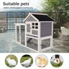 Gulches Deluxe Brown Wooden Rabbit Hutch with Two Asphalt Roofs for Four Rabbits - 4 of 4