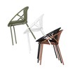 Lyngins 2-Piece Outdoor Accent Chair with Metal Legs, Ergonomic Curved Patio Dining Chair Stackable Chairs with Breathable Design, Outdoor Chair - 3 of 4