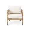 Dexmalle Patio Acacia Wood Club Chair with Thick Cushion - 4 of 4