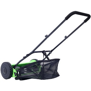 16-Inch Lawn Mower 5-Blade Reel Mower Push Reel Lawn Mower With Grass Catcher, 0.6 In-1.8 In Adjustable Blade Height For Garden Patio Sweeper - 1 of 4