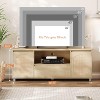 63" Rattan & Oak TV Stand for 70" TVs – Modern Entertainment Center with Storage Drawer & Open Shelves, Media Console for Living Room or Bedroom - 2 of 4