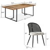9-piece Dining Table Set for 8, 79'' Rectangle Table with 8 Boucle Fabric Rattan Backrest Chair for Dining Room, Indoor Furniture - Maison Boucle - 3 of 4
