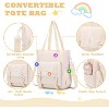 Girl's Backpack,handbag,cute teenage multi pocket backpack,suitable for elementary,elementary,and high school,Beige 3-piece set - 2 of 4