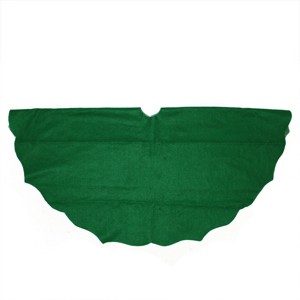 Northlight Scalloped Edge Christmas Tree Skirt - 48" - Green - 1 of 2