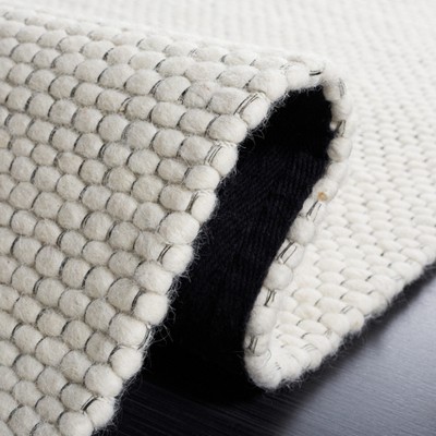 Ivory Braided Handwoven Wool Runner Rug