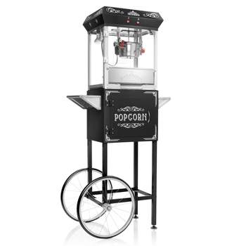Olde Midway Vintage-Style 6 oz Popcorn Popper Machine Maker with Cart