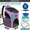 PetAmi Small Dogs Cats Backpack Carrier, Airline Approved Pet Ventilated Safety Strap Buckle for Hiking Travel Camping Outdoor - 2 of 4