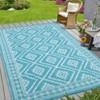 Outdoor Rug Waterproof UV Resistant Plastic Straw Rug, Modern Reversible Patio Carpet - 2 of 4