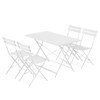 EROMMY 5-piece Foldable Patio Bistro Set With Rectangular Table And Chairs, Weather-resistant Iron Outdoor Dining Set For 4 People - 2 of 4