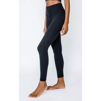 Yogalicious Womens Lux Elastic Free High Waist Side Pocket 7/8 Ankle  Legging - Pacific - Medium : Target
