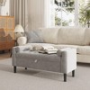 46.5" Bedroom Storage Bench, Velvet Upholstered Tufted End of Bed Bench - 2 of 4