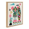Kate and Laurel Sylvie Mid Century Modern Surf Koala Framed Canvas by Rachel Lee of My Dream Wall, 18x24, Natural - 2 of 4