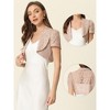 Allegra K Women's Floral Lace Lapel Collar Short Sleeves Elegant Bolero Shrug - 2 of 4
