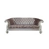 99" Versailles Sofa Ivory Fabric and Bone White Finish - Acme Furniture: Crescent-Shaped, Nailhead Trim, No Assembly Required - image 3 of 4