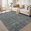 Washable Indoor Modern Solid Soft Non Slip Area Rugs for Bedroom Living Room, Low Pile Thin Carpet - 2 of 4